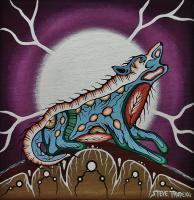 Howling Wolf - Acrylic Paint On Canvas Paintings - By Steve Trudeau, Ojibwa Art Painting Artist