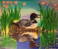 The Loon - Acrylic Paint On Canvas Paintings - By Steve Trudeau, Realism Painting Painting Artist