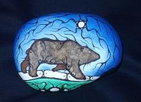 Painting - Bear Clan Spirit - Acrylic Paint On Stone