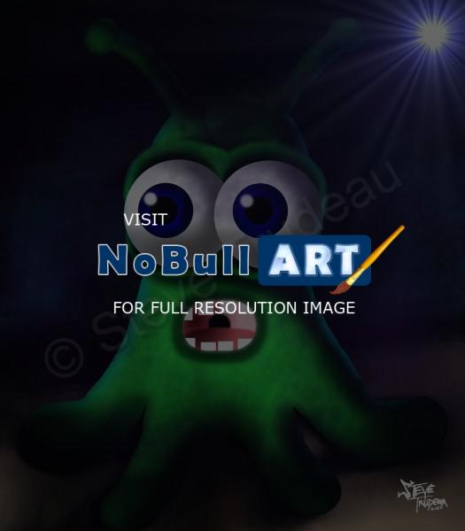 Digital Artwork - Animation Style Alien - Digital Image