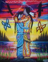 Love - Acrylic Paint On Canvas Paintings - By Steve Trudeau, Ojibwa Art Painting Artist