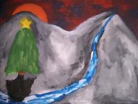 Paintings - Dawn In The Mountains On Christmas Day - Acrylics