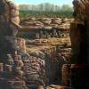 Walnut Canyon - Acrylic Paintings - By John Wise, Western Scenes Painting Artist