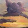 Lavender N  Peach - Acrylic Paintings - By John Wise, Western Scenes Painting Artist