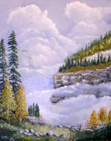 Mountain Canyon - Acrylic Paintings - By John Wise, Western Scenes Painting Artist