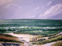 Long Beach - Acrylic Paintings - By John Wise, Impressionistic Painting Artist