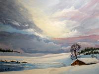 Bone Cold - Acrylic Paintings - By John Wise, Western Scenes Painting Artist