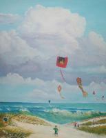 Kites - Acrylic Paintings - By John Wise, Impressionistic Painting Artist