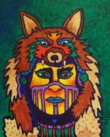 Moon Dog  7 - Acrylic Paintings - By Nicholas Piliero, Outsider Art Painting Artist
