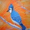 Bluejay 2016 - Acrylic Paintings - By Jesse Renfrew, Impressionistic Painting Artist