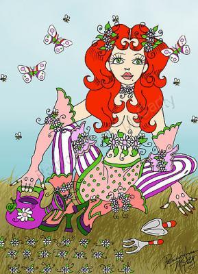 Cartoons - Mary Quite Contrary - Hand Drawn And Digitally Color