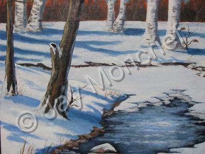 Acrylic Landscape - Icy Stream - Acrylic