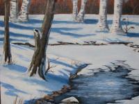 Icy Stream - Acrylic Paintings - By Jay Moncrief, Landscape Painting Artist
