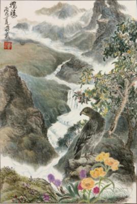 Artist Owned - Commanding The Magnificent View - Ink Chinese Color