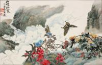 The Alpine Butterflies Sojourn In The Clouds And Mists - Ink Chinese Color Paintings - By Wong Tsz Mei, Chinese Painting Painting Artist