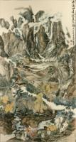 The Nonstop River Going Through All Directions - Ink Chinese Color Paintings - By Wong Tsz Mei, Chinese Painting Painting Artist