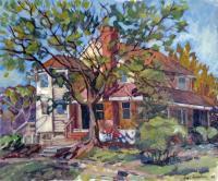 Paul And  Ross House - Oil Paintings - By Inga Karelina, Impressionism Painting Artist