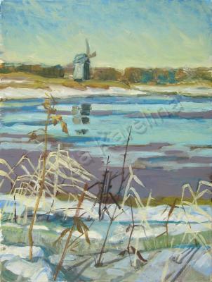 Landscape - Water In March - Oil