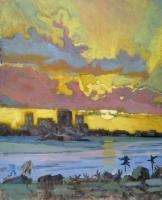 Miami Sunset - Oil Paintings - By Inga Karelina, Impressionism Painting Artist