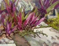 Landscape - Plants In The Garden - Oil