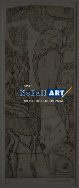 Free Copy - Free Copy From Klimts Snakes - Etching