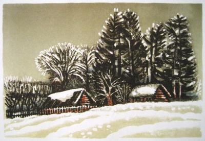 Landscape - Thaw - Lithography