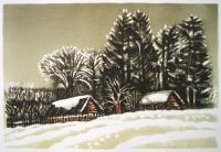 Thaw - Lithography Printmaking - By Inga Karelina, Engraving Printmaking Artist