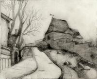 Old Vilnius - Etching Printmaking - By Inga Karelina, Engraving Printmaking Artist