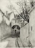 Landscape - April Vilnius - Etching