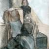 Two Models - Watercolor And Charcoal Drawings - By Inga Karelina, Impressionism Drawing Artist