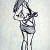 Sketch In A Mirror - Marker Drawings - By Inga Karelina, Impressionism Drawing Artist