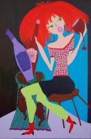 Women Winos Women In Need Of S - Bottle Of Red - Acrylic On Canvas