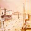 Palazzo Ducale And Il Redentore Beyond - Watercolor Paintings - By Manuel Gonzales, Architectural Realism Painting Artist