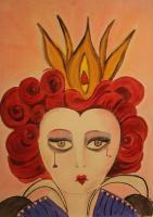 Red Queen - Oil On Canvas Paintings - By Cat Guarino, Abstract Within Realism Painting Artist