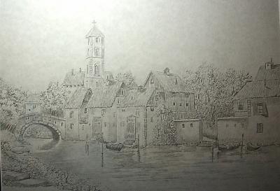 Italian Art Scene - Casa Bianche Sul Fiume - Graphite