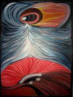 Event Horizon - Oil On Sololit Paintings - By Jan Kravacek, Surrealism Painting Artist