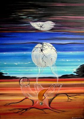 Surrealism - Levitation - Oil On Canvas