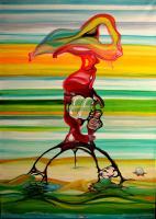 Kiss Of The Spider Woman - Oil On Canvas Paintings - By Jan Kravacek, Surrealism Painting Artist