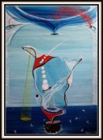 Surrealism - Somewhere In The Middle Of The Dead Sea - Oil On Canvas