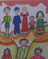 School Days - Mixed Media Paintings - By Granpop Granny Marsay, Folk Art Painting Artist