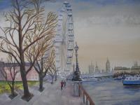 Painted And Enhanced From Phot - London Eye - Acrylic
