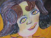 Folk Art - Rainbow Eyes - Mixed Media