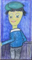 Folk Art - Sailor Boy - Mixed Media