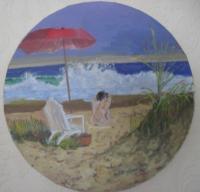 Day At The Sea Side - Acrylic Paintings - By Granpop Granny Marsay, Painted From Photograph Painting Artist