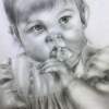 Cute Baby - Pencil  Paper Drawings - By Rose 1385, Realism Drawing Artist