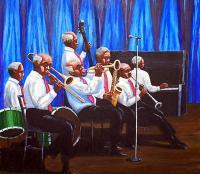 Jazz Band - Acrylic On Canvas Paintings - By John Lane, Realism Painting Artist