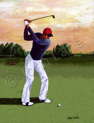 Realism - Teeing Off - Oil On Canvas