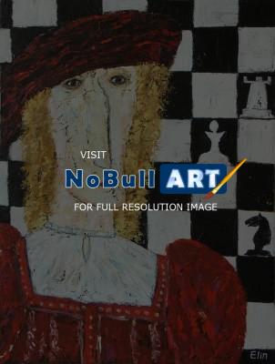 Elin Bogomolnik Gallery - Chess King Oil Painting Bogomolnik - Oil Painting On Canvas