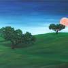 Landscape With Moon Oil Painting Bogomolbik - Oil Painting On Canvas Paintings - By Elin Bogomolnik, Contemporary Painting Artist