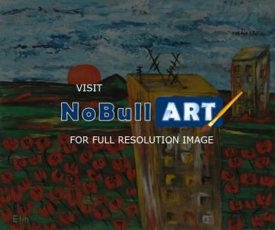 Elin Bogomolnik Landscapes - Landscape With Poppies Oil Painting Bogomolnik - Oil Painting On Canvas
